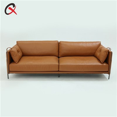 Tveggja sæta leðursófi